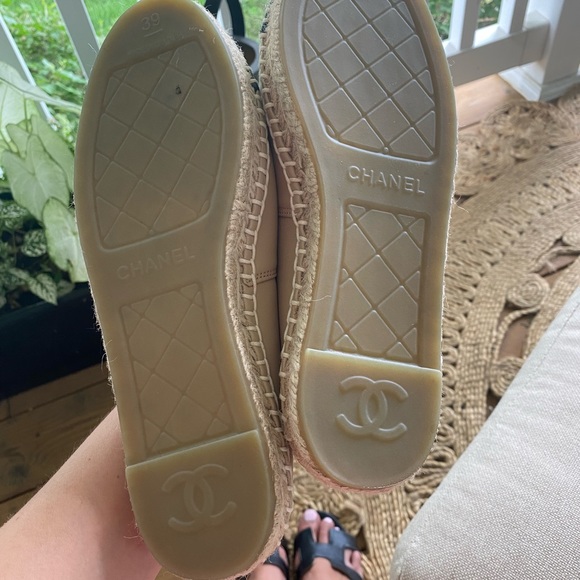 Chanel Camellia Studded Lambskin Espadrill Flats - Picture 5 of 9